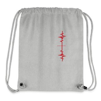 Flûte battement de coeur idée Cadeau flûtiste - Sac à cordon recyclé Stanley/Stella - gris chiné - Devant