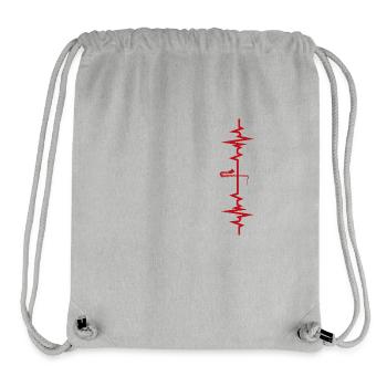 Saxophone Heartbeat Saxophonist Gift - Stanley/Stella Recycled Gym Bag - heather grey - Front