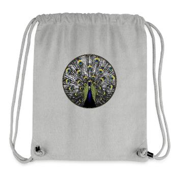Peacock in woodcut look - Stanley/Stella Recycled Gym Bag - heather grey - Front