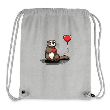 Otter Heart - Valentine's Day - Stanley/Stella Recycled Gym Bag - heather grey - Front