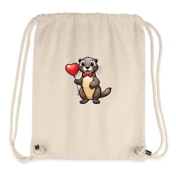 Otter Heart - Valentine's Day - Stanley/Stella Recycled Gym Bag - natural - Front