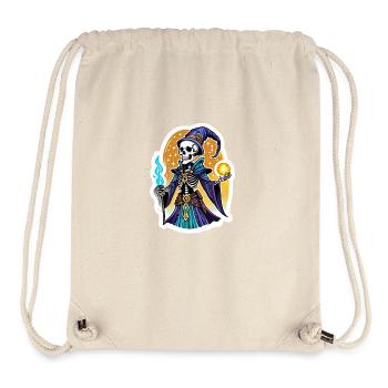 Skelett Magier Fantasy Illustration - Stanley/Stella recycelter Gym Bag - Naturweiß - Vorne