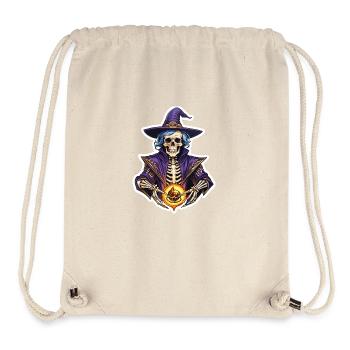 Skelett Magier Fantasy Illustration - Stanley/Stella recycelter Gym Bag - Naturweiß - Vorne
