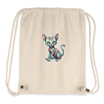 Zombie Cat Illustration - Stanley/Stella Recycled Gym Bag - natural - Front