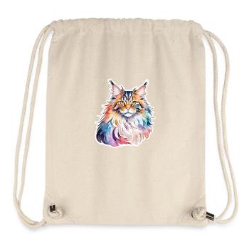 Maine Coon Watercolors - Stanley/Stella Recycled Gym Bag - natural - Front