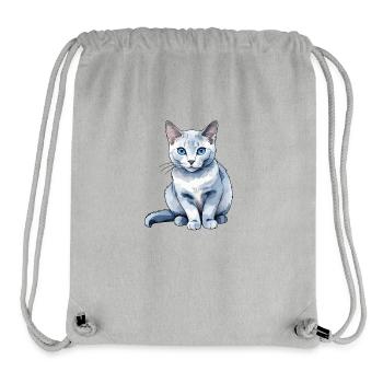 Russian Blue Cat Watercolor - Stanley/Stella Recycled Gym Bag - heather grey - Front