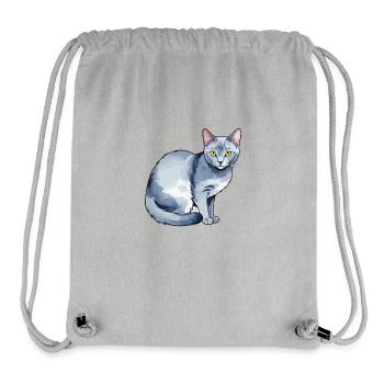 Russian Blue Cat Watercolor - Stanley/Stella Recycled Gym Bag - heather grey - Front