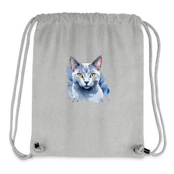 Russian Blue Cat Watercolor - Stanley/Stella Recycled Gym Bag - heather grey - Front