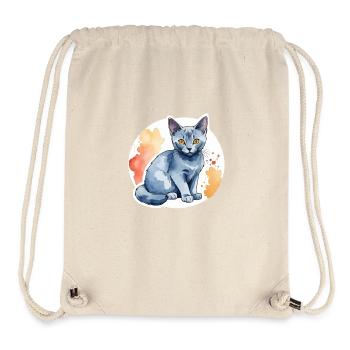 Russian Blue Cat Watercolor - Stanley/Stella Recycled Gym Bag - natural - Front