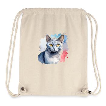 Russian Blue Cat Watercolor - Stanley/Stella Recycled Gym Bag - natural - Front