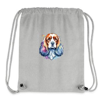 Cocker américain Épagneul Aquarelles - Sac à cordon recyclé Stanley/Stella - gris chiné - Devant