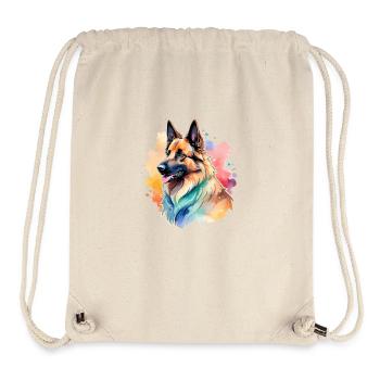 Belgischer Schäferhund Wasserfarben - Stanley/Stella recycelter Gym Bag - Naturweiß - Vorne