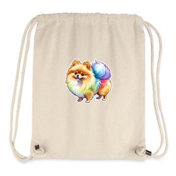 Pomeranian Zwergspitz Wasserfarben - Stanley/Stella recycelter Gym Bag - Naturweiß - Vorne