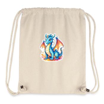 Aquarelles de dragon - Sac à cordon recyclé Stanley/Stella - blanc naturel - Devant