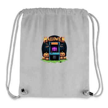 Jeux Fantôme Fantôme Halloween Citrouille Chauve-souris - Sac à cordon recyclé Stanley/Stella - gris chiné - Devant