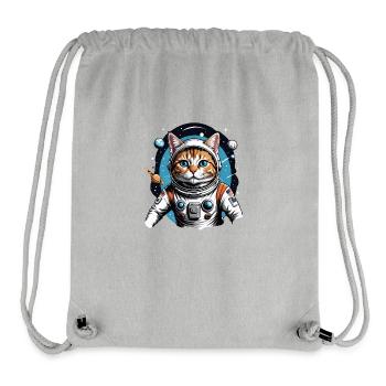 Cat Astronaut Space Cat Love Gift - Stanley/Stella Recycled Gym Bag - heather grey - Front