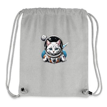 Cat Astronaut Space Cat Love Gift - Stanley/Stella Recycled Gym Bag - heather grey - Front