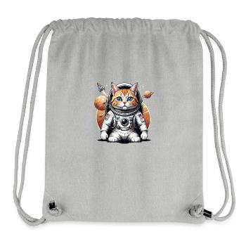 Cat Astronaut Space Cat Love Gift - Stanley/Stella Recycled Gym Bag - heather grey - Front