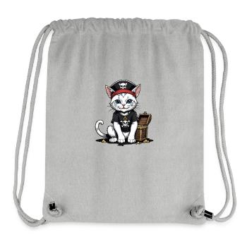Pirat Katze Lustig Kinder Shirt Geschenk Piraten - Stanley/Stella recycelter Gym Bag - Grau meliert - Vorne