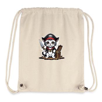 Pirat Katze Lustig Kinder Shirt Geschenk Piraten - Stanley/Stella recycelter Gym Bag - Naturweiß - Vorne