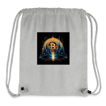 Bitcoin Crypto Crypto à la Lune Gift City - Sac à cordon recyclé Stanley/Stella - gris chiné - Devant
