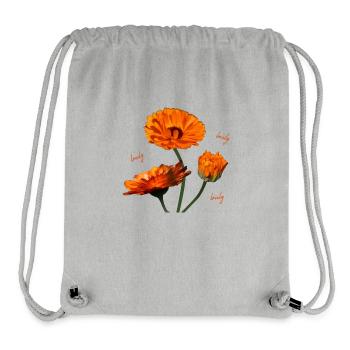 Marigolds marigold orange flowers - Stanley/Stella Recycled Gym Bag - heather grey - Front