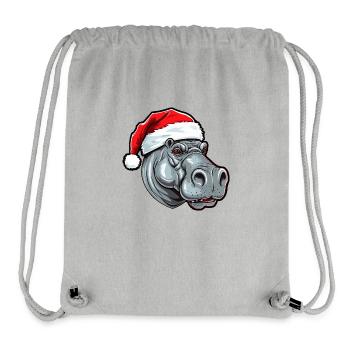 Nilpferd Weihnachten Tier Kopf - Stanley/Stella recycelter Gym Bag - Grau meliert - Vorne
