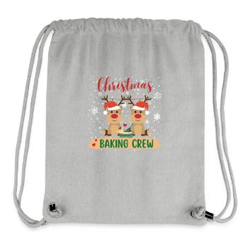 christmas baking crew - süße Weihnachtsrentiere - Stanley/Stella recycelter Gym Bag - Grau meliert - Vorne