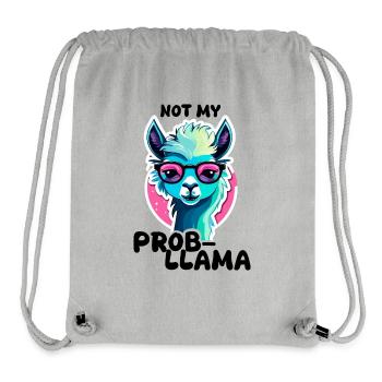 Not My Prob LLama - Lama Alpaga - Sac à cordon recyclé Stanley/Stella - gris chiné - Devant