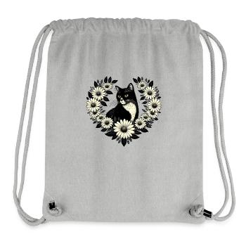 Tuxedo Cat Daisy - Stanley/Stella Recycled Gym Bag - heather grey - Front