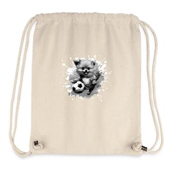 Chien de Poméranie Football Sports - Sac à cordon recyclé Stanley/Stella - blanc naturel - Devant