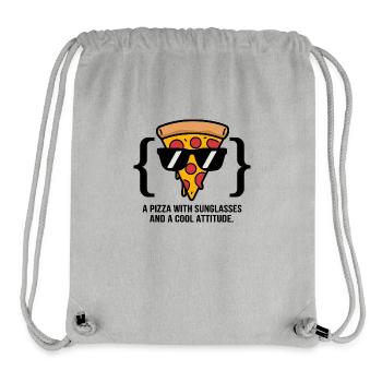 Coole Pizza Slice Sonnenbrille - Stanley/Stella recycelter Gym Bag - Grau meliert - Vorne