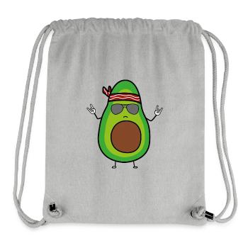 Cool & Funny Hippie Rock Avocado - Stanley/Stella Recycled Gym Bag - heather grey - Front