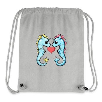 Seahorse Couple Valentine's Day - Stanley/Stella Recycled Gym Bag - heather grey - Front