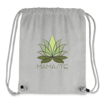 Mamaste, green lotus flower with lettering - Stanley/Stella Recycled Gym Bag - heather grey - Front