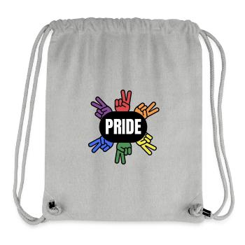 PRIDE Pride with Peace hand black - Stanley/Stella recycelter Gym Bag - Grau meliert - Vorne