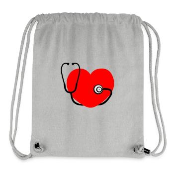 Heart Stethoscope - Stanley/Stella Recycled Gym Bag - heather grey - Front