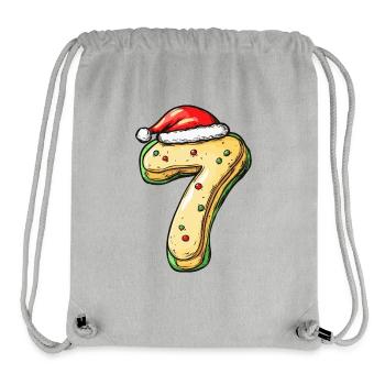 7 Number Christmas Cookie - Stanley/Stella Recycled Gym Bag - heather grey - Front