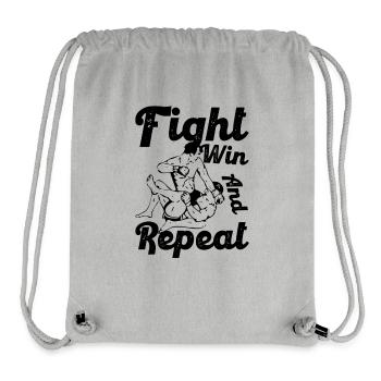 Combattez, gagnez et répétez - Sac à cordon recyclé Stanley/Stella - gris chiné - Devant