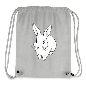 Cute and Expressive Bunny - Cute Illustration - Stanley/Stella Recycled Gym Bag - heather grey - Front