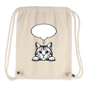 Scottish Straigh Cat Speech Bubble - Stanley/Stella Recycled Gym Bag - natural - Front
