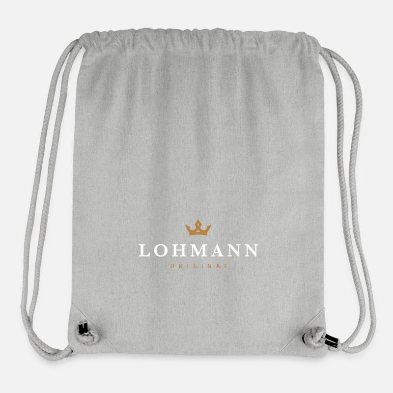 Logo original de la famille Lohmann - Sac à cordon recyclé Stanley/Stella - gris chiné