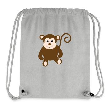Affe - Stanley/Stella recycelter Gym Bag - Grau meliert - Vorne