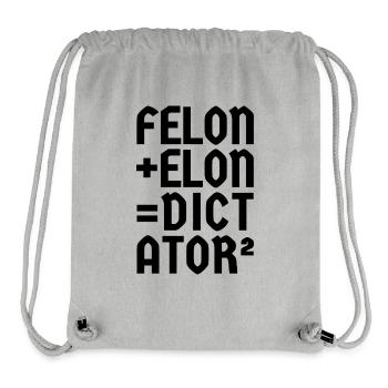 Felon+Elon, Anti-Donald, Anti-Musk - Stanley/Stella Recycled Gym Bag - heather grey - Front