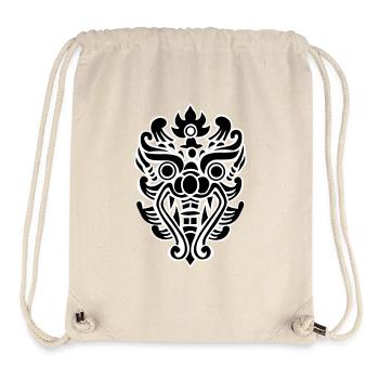 Masque tribal à tête de dragon thaïlandais - Sac à cordon recyclé Stanley/Stella - blanc naturel - Devant