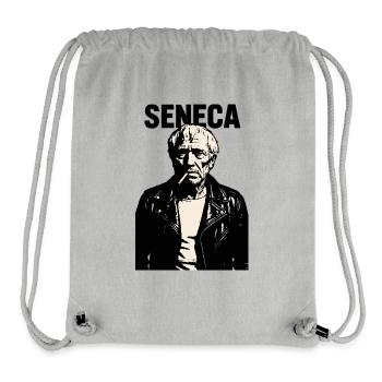 Sénèque Stoïcien Philosophe Portrait Rebelle - Sac à cordon recyclé Stanley/Stella - gris chiné - Devant