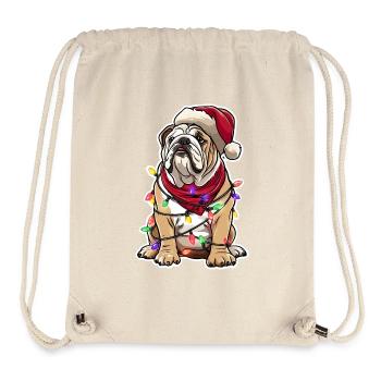 British Bulldog Weihnachten Design - Stanley/Stella recycelter Gym Bag - Naturweiß - Vorne