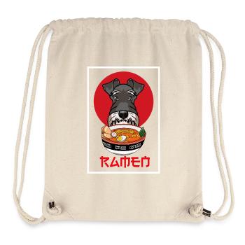 Zwergschnauzer-Ramen Japanischer Kunsthund Geschenk - Stanley/Stella recycelter Gym Bag - Naturweiß - Vorne
