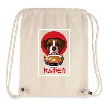 Lustige Boxer-Dog-Ramen-Nudeln, japanische Kunst - Stanley/Stella recycelter Gym Bag - Naturweiß - Vorne