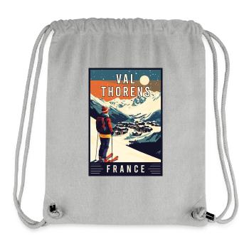 Découvrez le paradis du ski alpin de Val Thorens en France - Sac à cordon recyclé Stanley/Stella - gris chiné - Devant